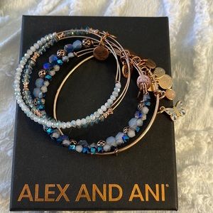 Alex and Ani 5 pc Butterfly charm bangle set